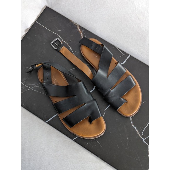 Gladiator Black Leather Sandals by Franco Sarto | Size 8.5 - Picture 3 of 5
